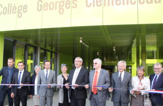 Inauguration du collège Clemenceau aux Essarts